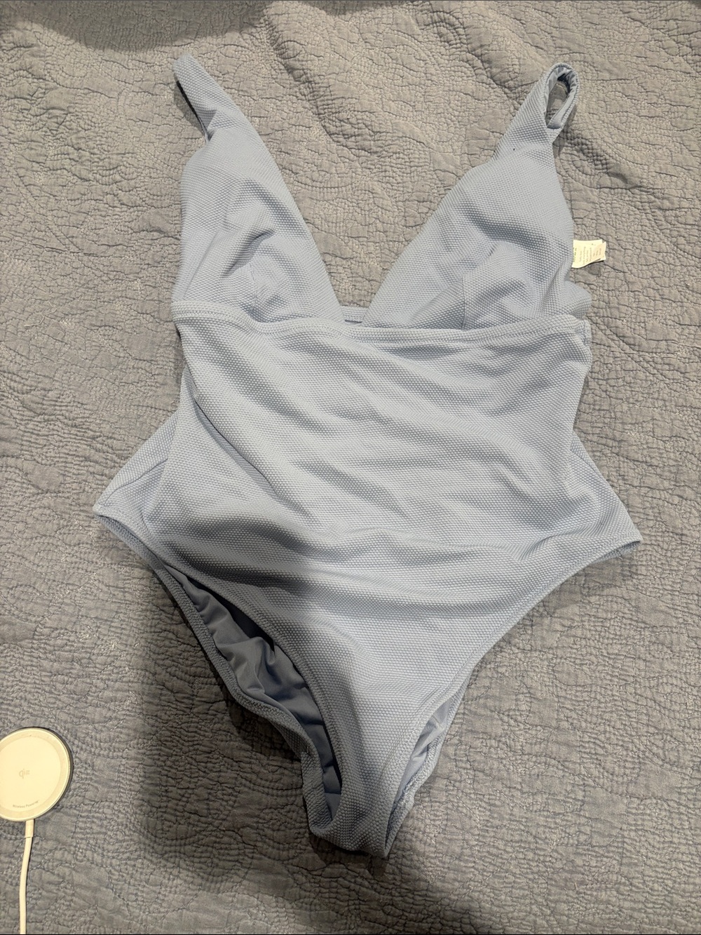 Aerie Light Blue One-Piece Swimsuit - Classic V-Neck